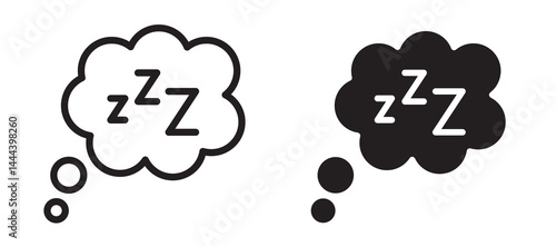 Zzz icon In Flat and stroke Style Vector For App, UI, Websites. Black Vector Illustration.