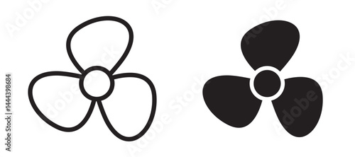 Boat screw icon In Flat and stroke Style Vector For App, UI, Websites. Black Vector Illustration.