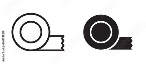 Adhesive tape icon In Flat and stroke Style Vector For App, UI, Websites. Black Vector Illustration.