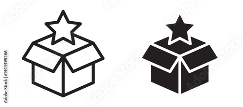 New product icon In Flat and stroke Style Vector For App, UI, Websites. Black Vector Illustration.