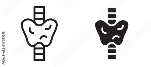 Thyroid icon In Flat and stroke Style Vector For App, UI, Websites. Black Vector Illustration.