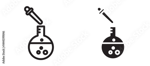 Chemical test icon In Flat and stroke Style Vector For App, UI, Websites. Black Vector Illustration.