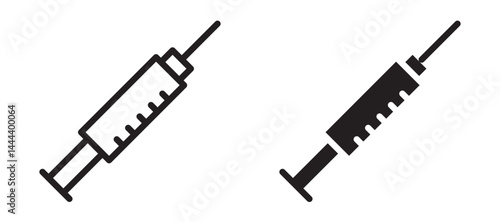 Needle icon In Flat and stroke Style Vector For App, UI, Websites. Black Vector Illustration.
