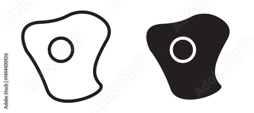 Omelet icon In Flat and stroke Style Vector For App, UI, Websites. Black Vector Illustration.