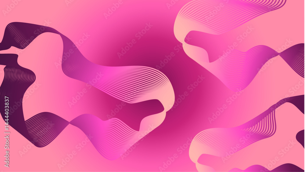 Obraz premium Abstract gradient stylish wave banner design vector