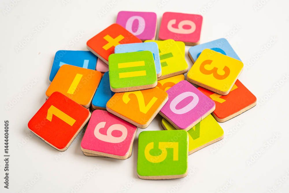 Math number colorful on white background, education study mathematics learning teach. Math number colorful on white background, education study mathematics learning teach.