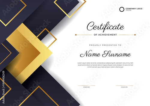 Modern gradient elegant certificate with luxury and modern line pattern design