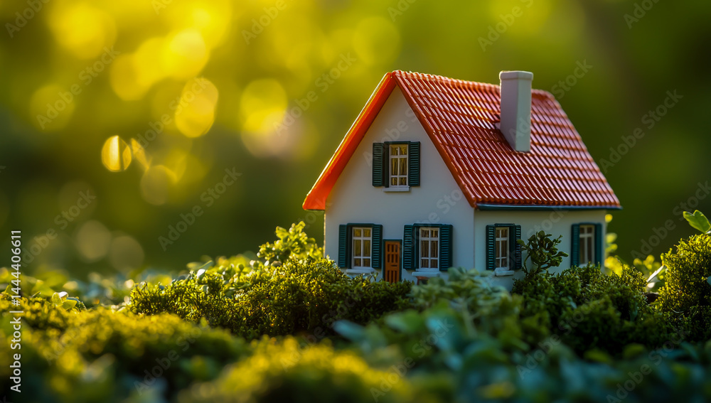 A small-scale house model is located above an upward-pointing financial graph, symbolizing growth and investment potential. A small-scale house model is located above an upward-pointing financial graph, symbolizing growth and investment potential.