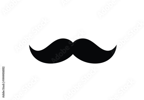 Moustache silhouette. This image showcases a bold black silhouette of a moustache, also referred to as a mustache or whiskers, symbolizing style and masculinity. Vector clipart illustration design.