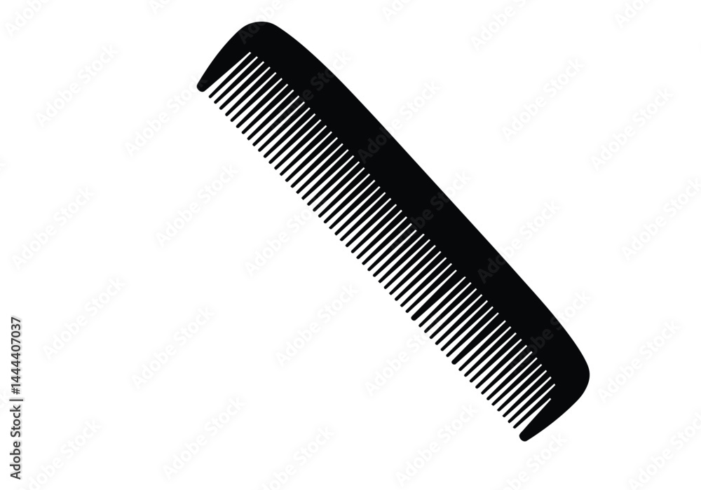 Comb silhouette. This image showcases a bold black silhouette of a comb, symbolizing simplicity and utility. Vector clipart illustration design. Comb silhouette. This image showcases a bold black silhouette of a comb, symbolizing simplicity and utility. Vector clipart illustration design.