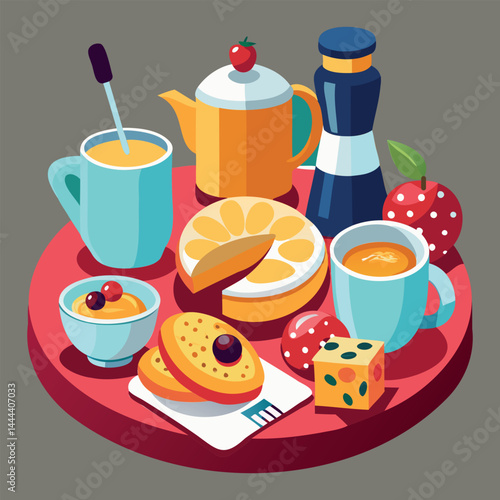 Elegant French morning with pastries and cappuccino