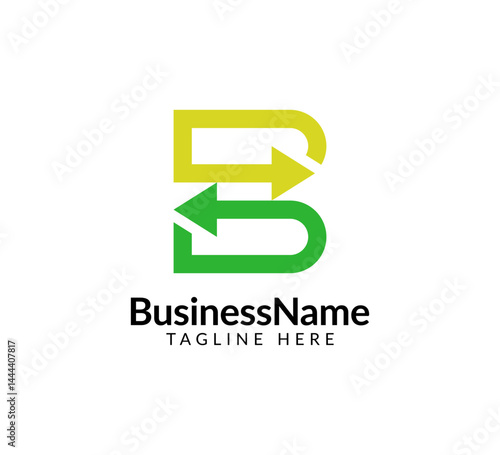Modern logo design with letter b and arrow icon bar candlestick for trading, investment, finance, statistic, accounting or marketing business