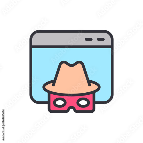 Private window colored icons, minimalist vector illustration ,simple transparent graphic element .Isolated on white background