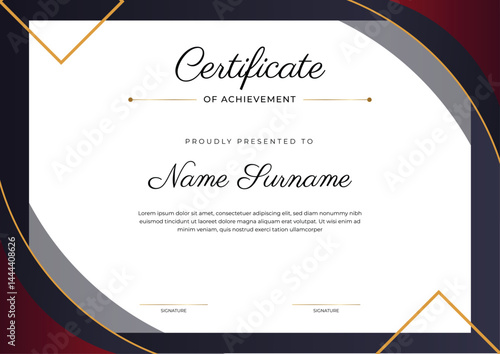 Modern gradient elegant certificate with luxury and modern line pattern design
