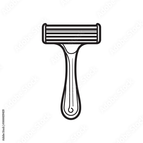 Detailed Razor Outline on Transparent Background Simple Isolated Design