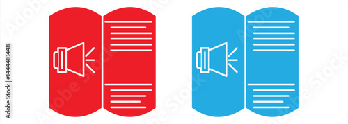 Audio Book Line Icon, isolated on white background, vector illustration.
