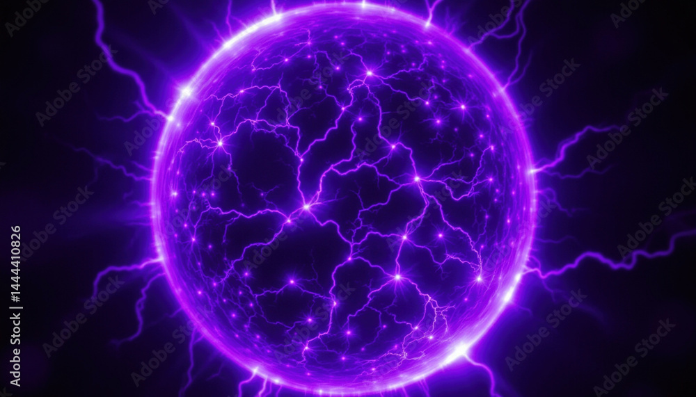 Closeup of plasma globe showcasing vibrant energy patterns and electric arcs, creating mesmerizing visual effect Closeup of plasma globe showcasing vibrant energy patterns and electric arcs, creating mesmerizing visual effect