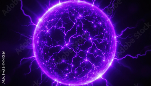 Wallpaper Mural Closeup of plasma globe showcasing vibrant energy patterns and electric arcs, creating mesmerizing visual effect Torontodigital.ca