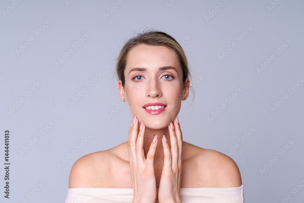 A woman in a relaxed pose symbolizes the concept of spa treatments, relaxation and self-care. Natural beauty, serenity and care