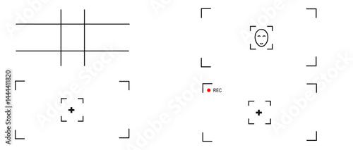 Smart phones camera interface, vector illustration