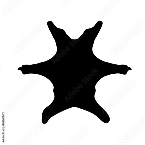 Black silhouette of an animal pelt against white backdrop in a pattern