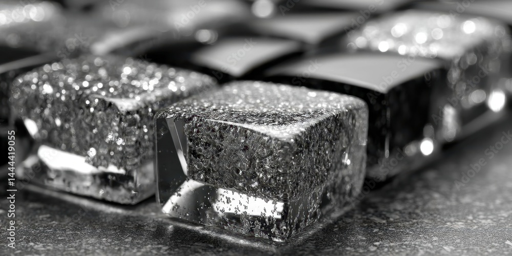 Shiny Silver Glass Mosaic Tiles with Glassmorphism Effect Shiny Silver Glass Mosaic Tiles with Glassmorphism Effect