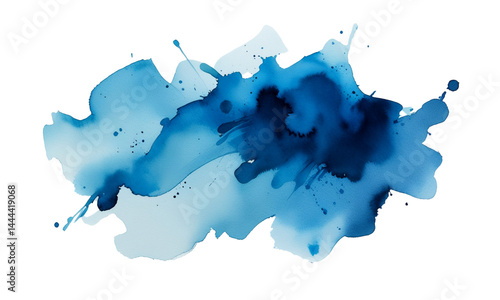 Abstract Watercolor splashes on a white background. Watercolor splash, embodying fluidity and tranquility. Paint stain isolated on white background. Watercolor splash stain texture background