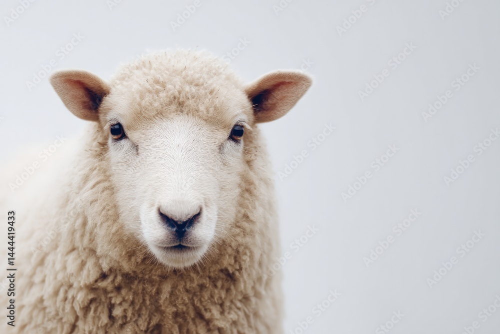 Fototapeta premium capture essence of eid al-adha with minimalistic image of qurbani sheep against blank backdrop