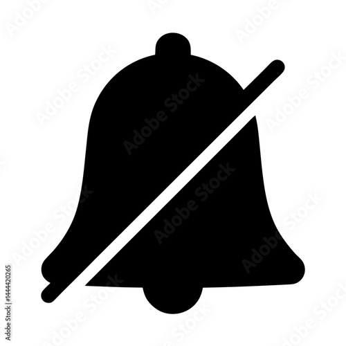 Notification bell with slash indicating sound is muted or disabled status
