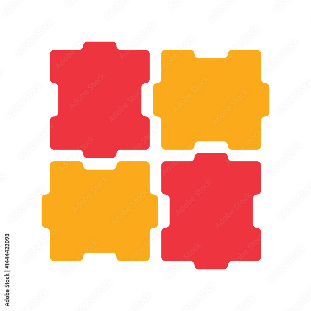 4 Pieces Of Colorful Puzzle Illustration Single Icon 4 Pieces Of Colorful Puzzle Illustration Single Icon