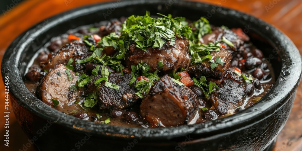 Feijoada (Brazil): A black bean stew with pork and beef. Feijoada (Brazil): A black bean stew with pork and beef.