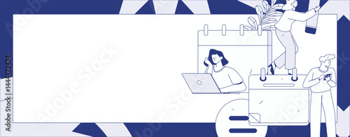 Check-in character flat vector concept operation hand-drawn illustration
