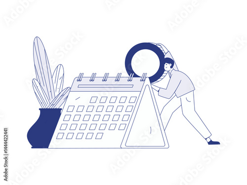Check-in character flat vector concept operation hand-drawn illustration
