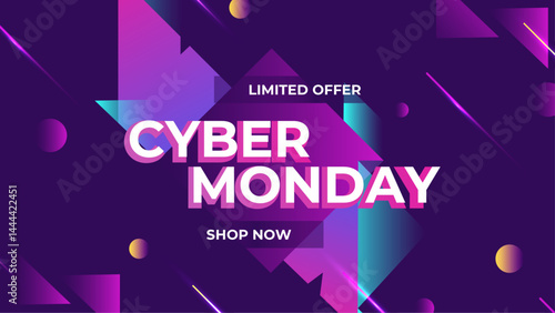 Gradient futuristic cyber monday background