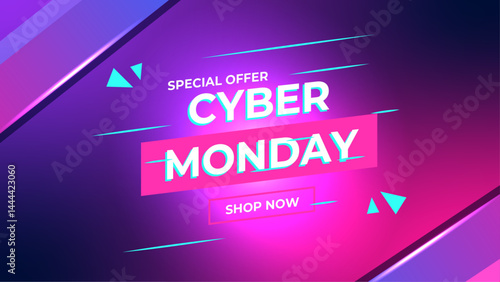 Gradient futuristic cyber monday background