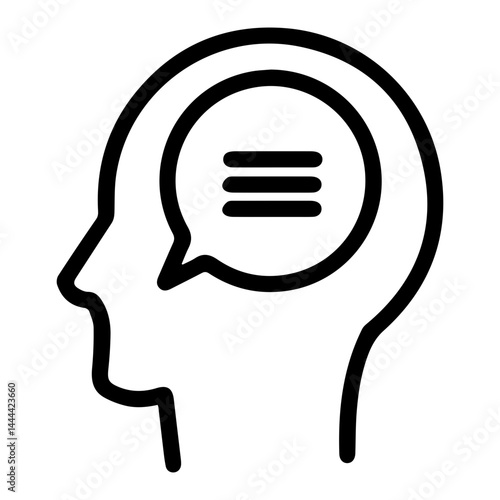 Speaking mind (outline style). Expressing thought, verbalizing idea, communicating concept, sharing notions, articulating mindset, vocalizing thoughts, conveying ideas, mental expression