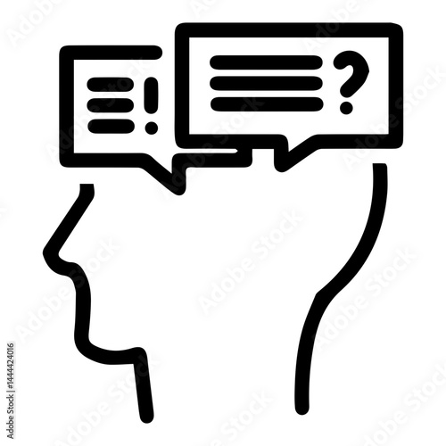 Exclamatory and inquisitive thoughts (outline). Expressing surprise/emphasis and seeking answers, showing different mental states, varied internal dialogue, contrasting inner voices
