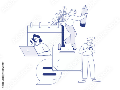 Check-in character flat vector concept operation hand-drawn illustration
