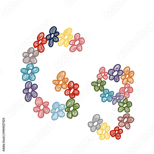 Design vector Letter G, font floral and flower
