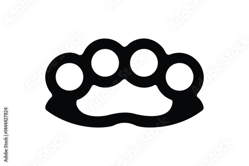 A Brass knuckles icon silhouette on a white background