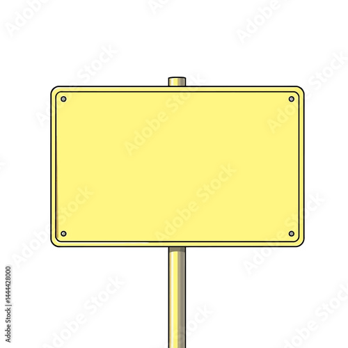 Illustration of a yellow sign board template blank signpost for message or graphic design vector art