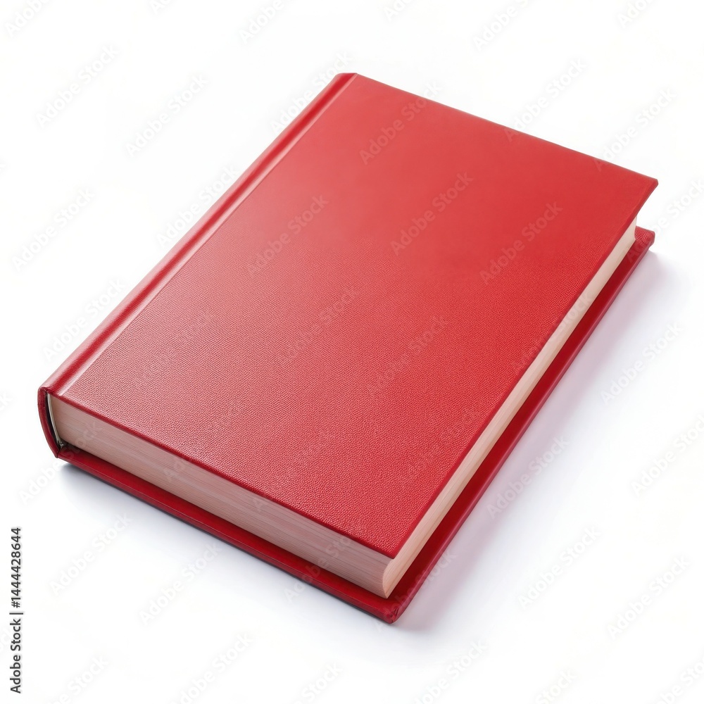 Closed Red Hardcover Book On A White Background Simple And Clean Look Closed Red Hardcover Book On A White Background Simple And Clean Look