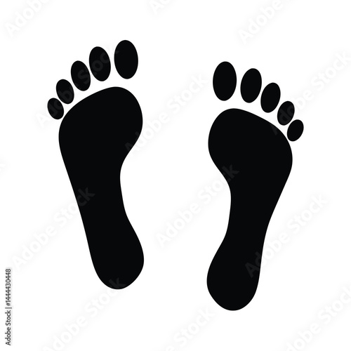 Footprints Symbolizing Journey, Progress, or Barefoot Path on White Background