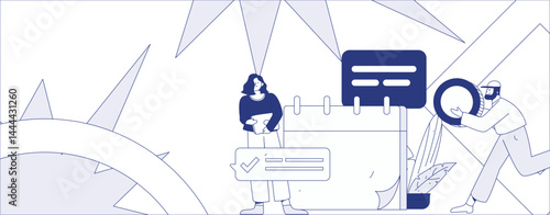 Check-in character flat vector concept operation hand-drawn illustration
