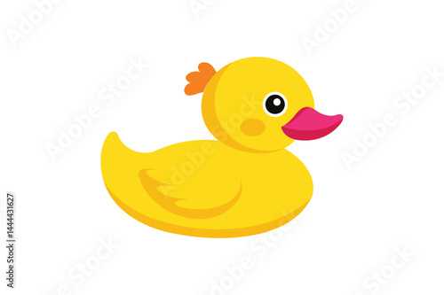 A Rubber duck on a white background