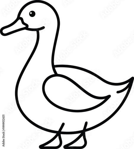 Duck depicted in continuous line art style minimalistic design ideal for nature themed illustrations bird lovers and elegant wildlife art concepts