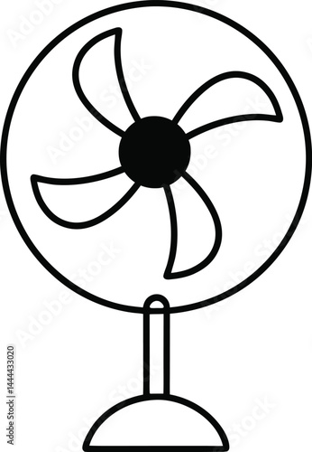 Electric fan illustrated in continuous line art style capturing everyday objects with minimalist elegance perfect for modern interior inspired art and design