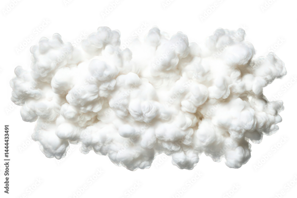 Fototapeta premium A dense, fluffy cloud formation with a soft, ethereal appearance in bright, pure white.