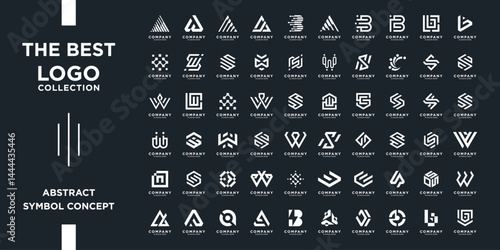 Mega logos collection, Abstract letter design concept for branding. Future shape logo usable for business, corporate and technology.