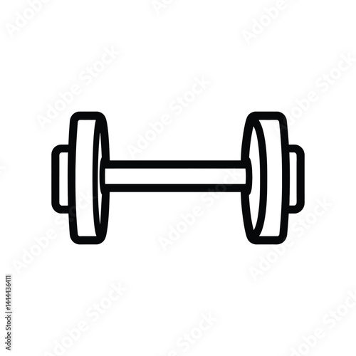 Dumbbell Outline on Transparent Background Simple Fitness Equipment Icon Design